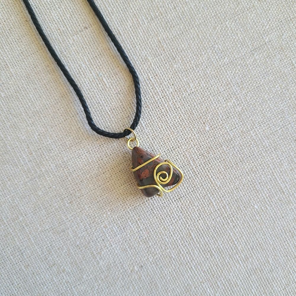 Free w. Purchase-Wire Wrapped Red Stone Choker Necklace